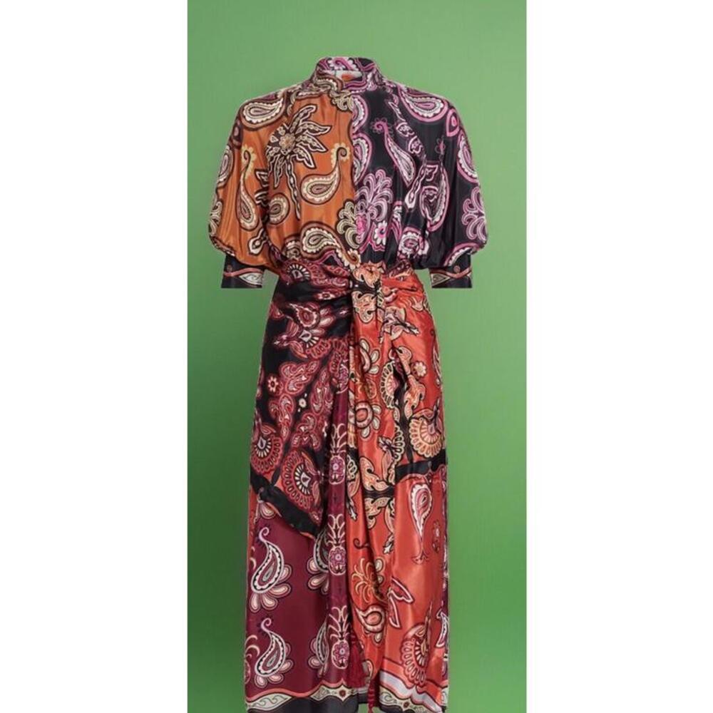 $280 FARM Rio Sweet Mermaids Midi Dress Size Small - Picture 1 of 9